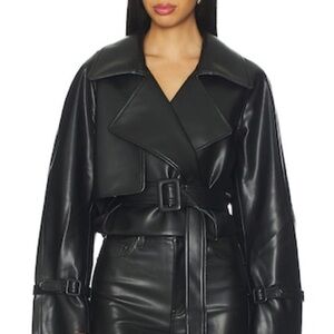 Elodie Charles Vegan Leather Crop Jacket in Black
Elodie the Label
